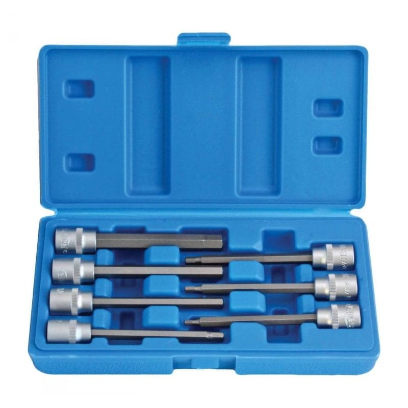 Klucze nasadowe hex extra long sae 3 8 7elem.
