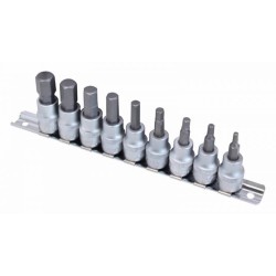 Zestaw bitów typu hex 3/8'' 9szt+ listwa