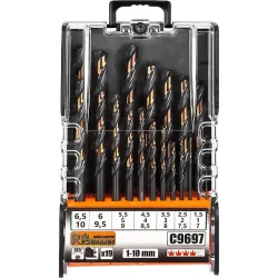 Wiertła do metalu zestaw wierteł 1-10 mm 19 elem. profi