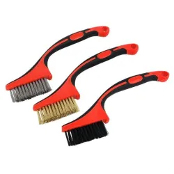 Wire brushes nylon brass steel 3 pcs.