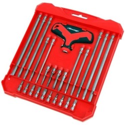 Bit set with knob long Allen torx hex
