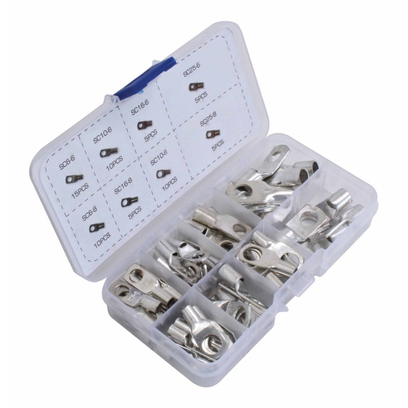 Końcówki kablowe rurowe oczkowe 65 szt.