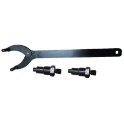 Blokada kół pasowych rozrządu z regulacją rozstawu