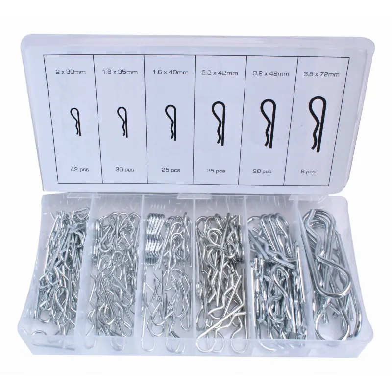 Zawleczki sprężyste w zestawie 150szt 1.6-3.8mm ocynk