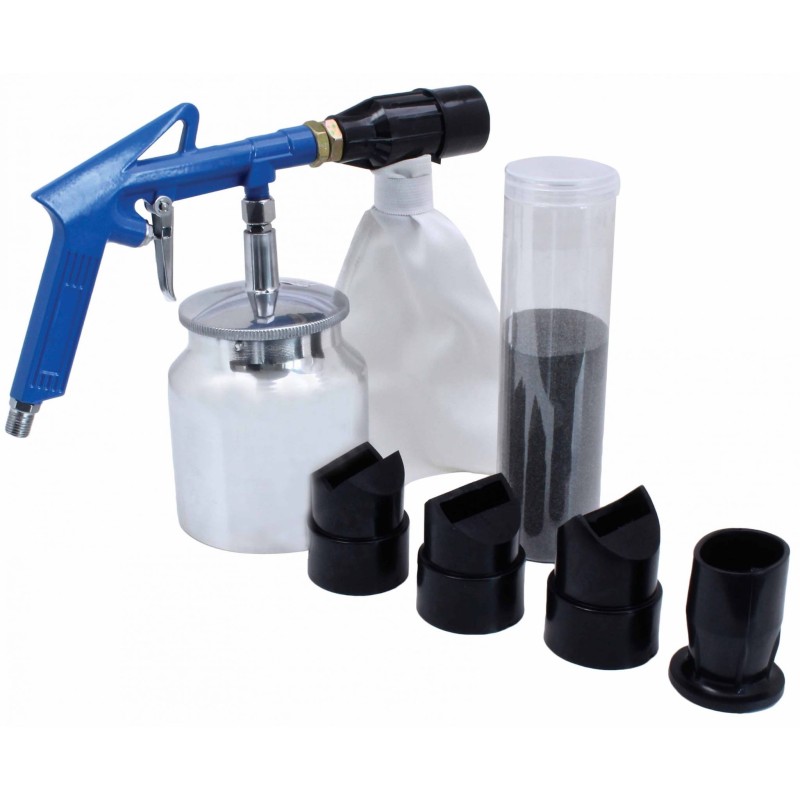 Pneumatyczny pistolet do piaskowania ze zbiornikiem gratis 500g piasku