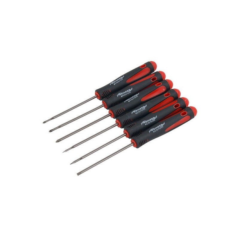 Zestaw wkrętaków precyzyjnych płaskie krzyżakowe 6szt cr-v