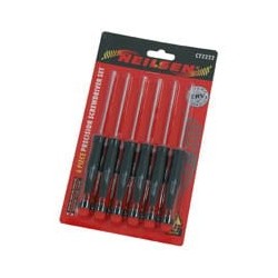 Zestaw wkrętaków precyzyjnych płaskie krzyżakowe 6szt cr-v