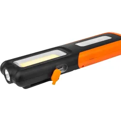 Lampa akumulatorowa latarka z uchylną podstawą magnetyczną i regulacją mocy funckja power bank
