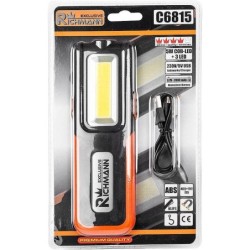 Lampa akumulatorowa latarka z uchylną podstawą magnetyczną i regulacją mocy funckja power bank