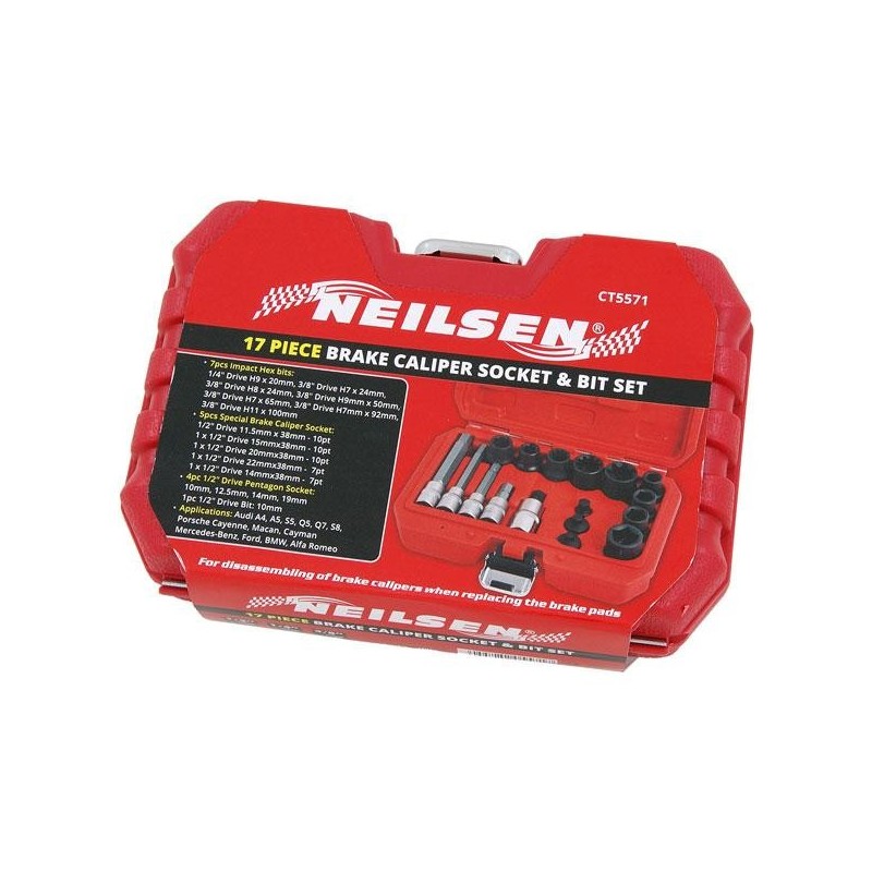 Zestaw nasadek do zacisków hamulcowych 17 elementów