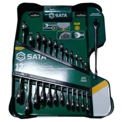 Sata klucze płasko oczkowe z podwójną grzechotką 12 1szt x-beam