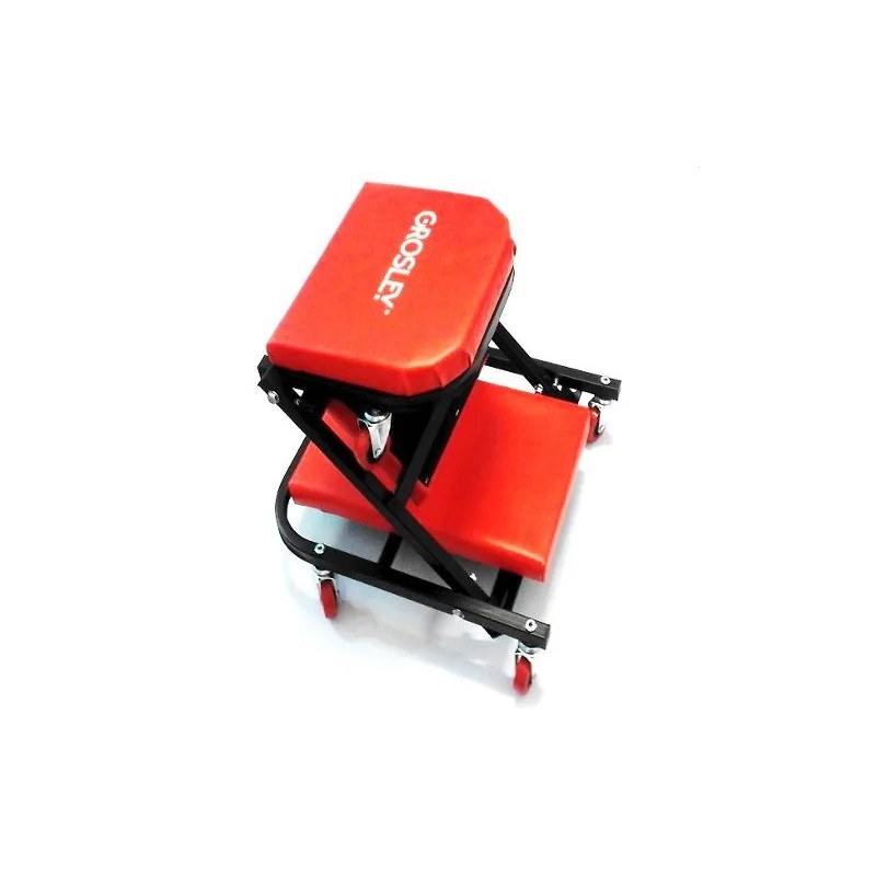 Leżanka warsztatowa z funkcją stołka 2w1