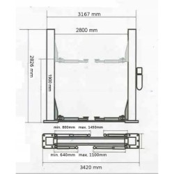 Podnośnik dwukolumnowy półautomat 4000 kg 4t 380v