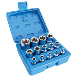 Klucze nasadowe e - torx 1/4”+ 3/8”+ 1/2” e4-e24