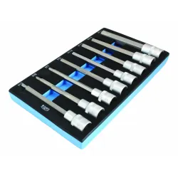 Klucze hex imbus h5-h17 1/2" długie wkład piankowy