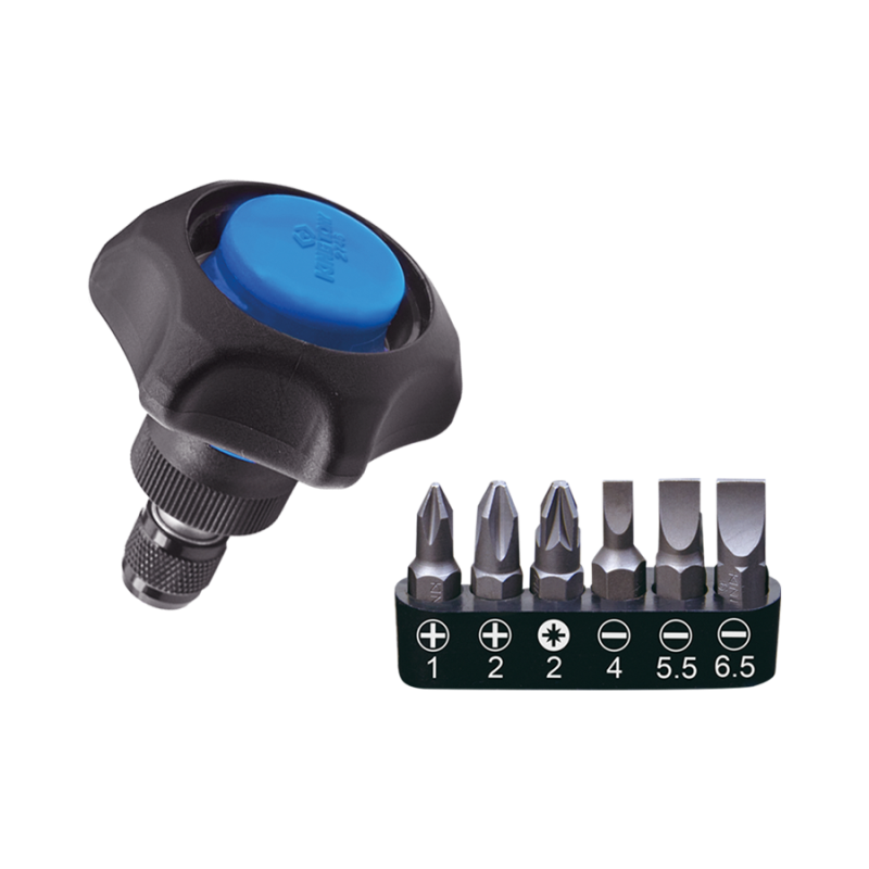 Mini grzechotka ręczna 48 zębów z uchwytem do bitów 1 4 plus zestaw bitów 6 szt