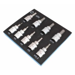 Klucze nasadowe nasadki zestaw kluczy hex imbus h2-h10 3/8 wkład do wózka