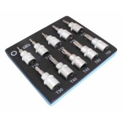 Klucze nasadowe torx t10-t55 3 8 w piance