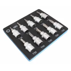 Klucze nasadowe torx t10-t55 3 8 w piance