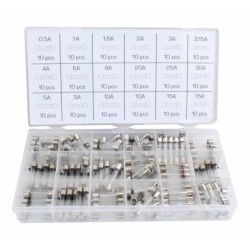 Zestaw bezpieczników szklanych 6x30mm 180szt