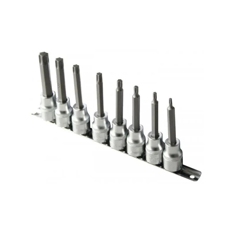 Klucze nasadowe torx standard 1 2 l 100 - zestaw 8 szt.