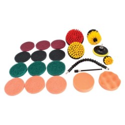 Szczotki czyszczące na wkrętarkę przedłużka elastyczna 21elem.