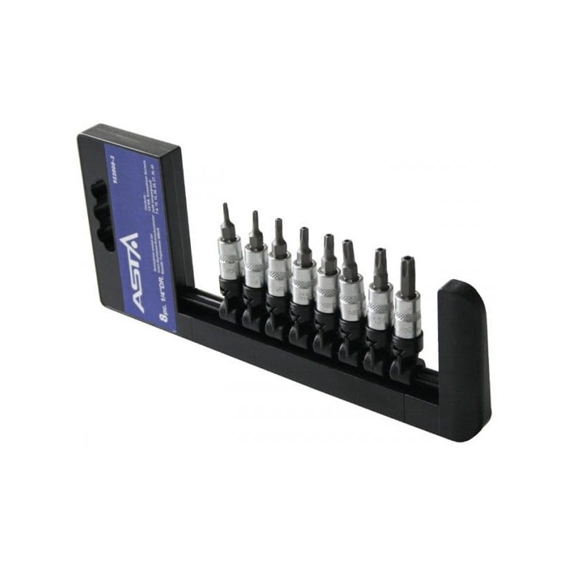 Klucze nasadowe torx tamper 1 4l 37 - zestaw 8szt