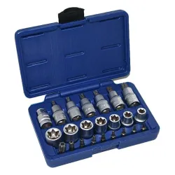 Nástrčné kľúče Torx 1/2'' - sada 23 kusov.
