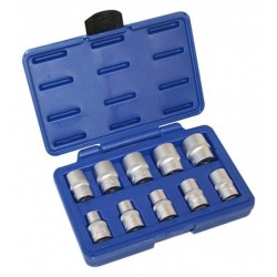 Nasadki 1/2''6-kt/krótkie 10szt/ - zestaw calowe