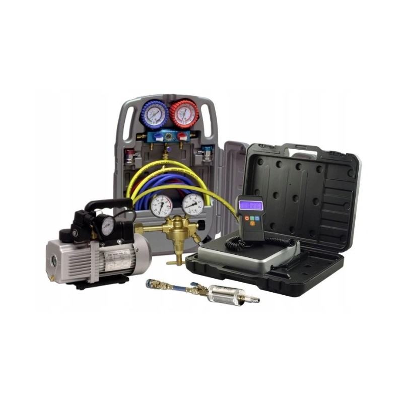 Zestaw napełniania układu klimatyzacji spr szczelnośći