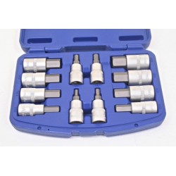 Klucze nasadowe 1/2'' hex -zestaw 12elem.