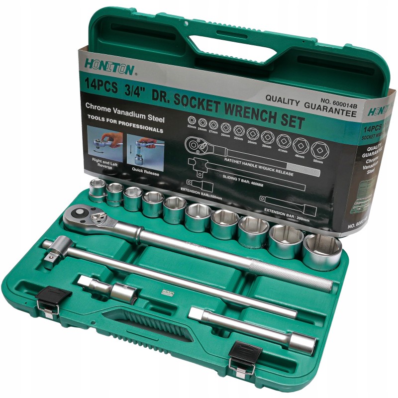 Zestaw nasadek 3 4 6-katne honiton 14el w walizce