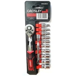 Zestaw kluczy 1/4" grzechotka przedłużka nasadki