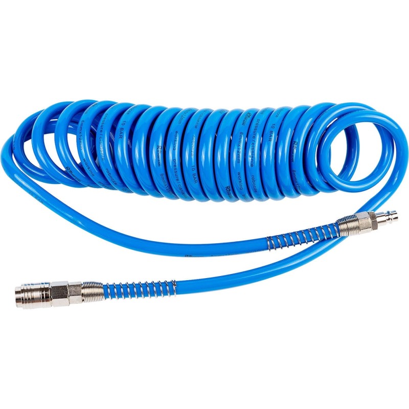 Pneumatyczny przewód spiralny wąż z szybkozłączami 5m
