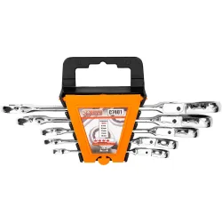 Ratchet spanners with toggle 8-19mm broken corona