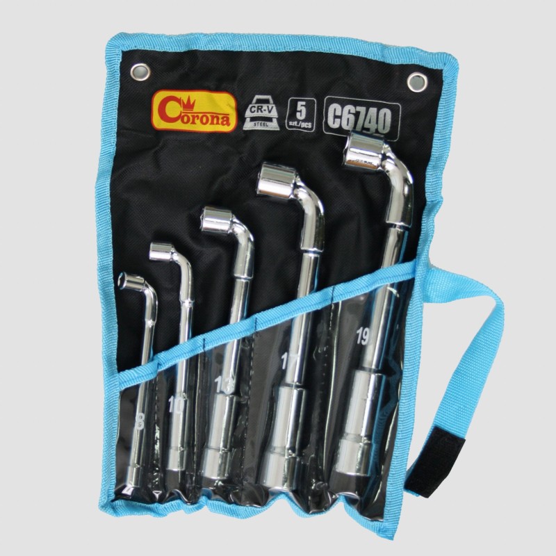 Klucze fajkowe 5 elem. 8-19 mm.