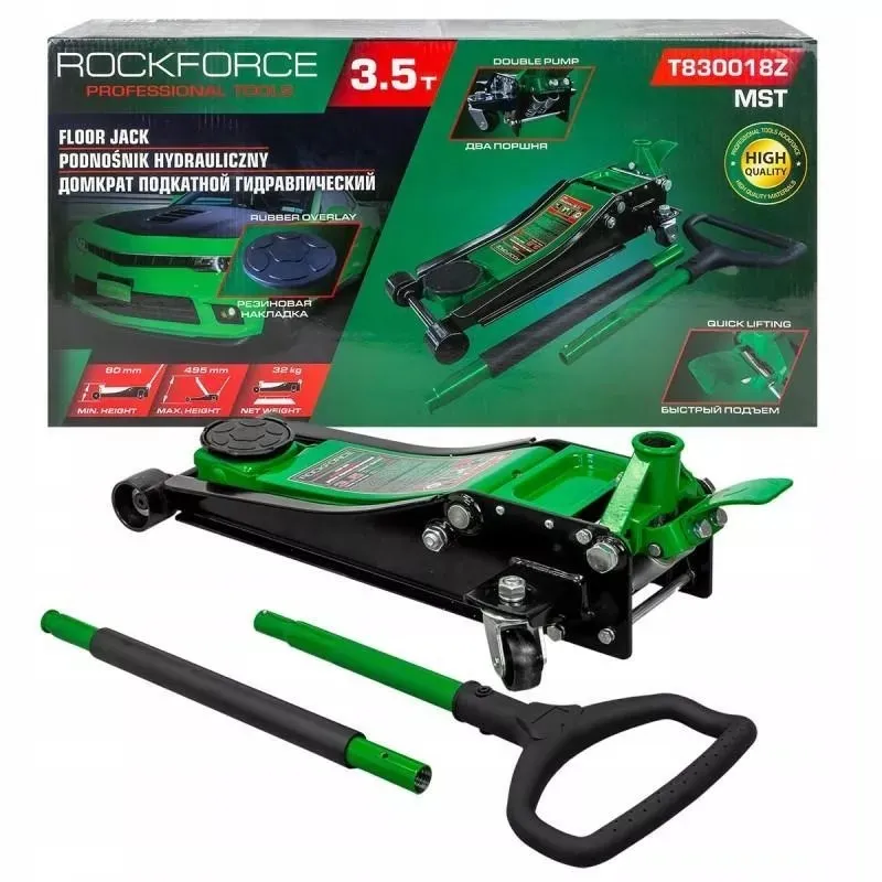 Podnośnik hydrauliczny żaba 3.5 t lewarek niska 80-495 guma