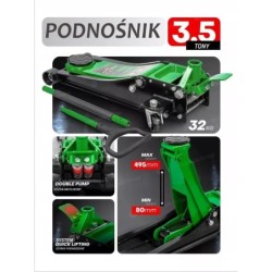 Podnośnik hydrauliczny żaba 3.5 t lewarek niska 80-495 guma