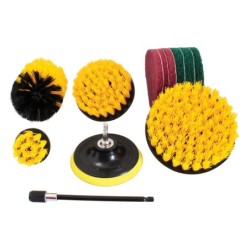 Set of brushes for alloy wheel motor grinding pads