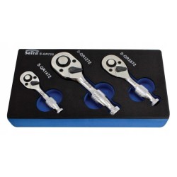 Ratchet set 3 pieces 1/4 3/8 1/2 satra
