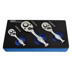Ratchet set 3 pieces 1/4 3/8 1/2 satra