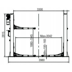 Podnośnik dwukolumnowy 5.5T Bus łapy 180cm