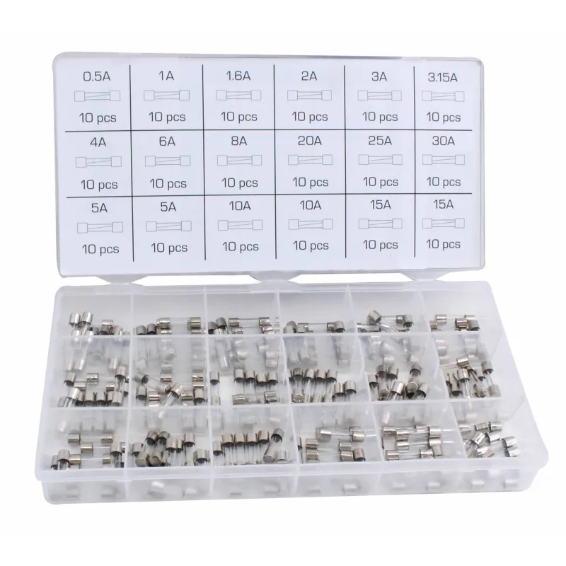 Zestaw bezpieczników szklanych 5x20mm 180szt