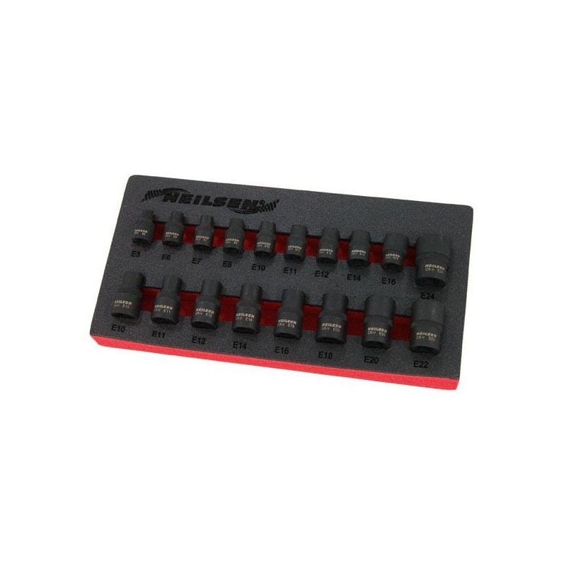 Zestaw nasadek typu e torx 3 8 1 2 18el