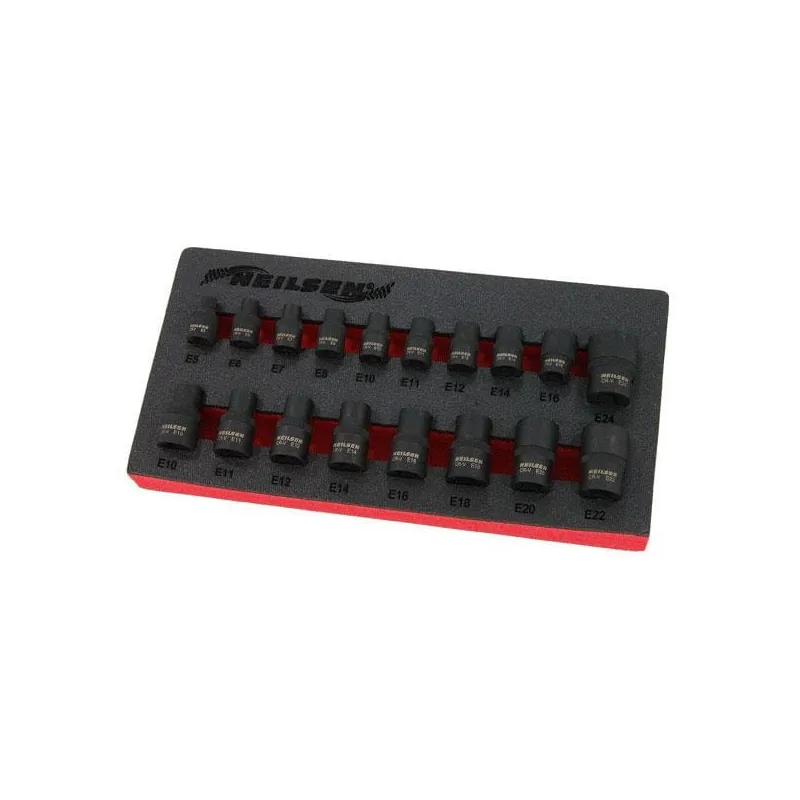 Zestaw nasadek typu e torx 3 8 1 2 18el