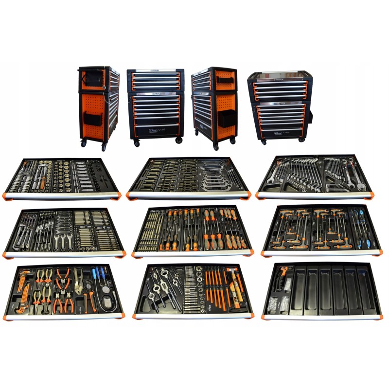 Wózek narzędziowy z wyposażeniem 736 elementów