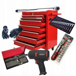 Wózek grosley z wyposażeniem klucz udarowy nasadki