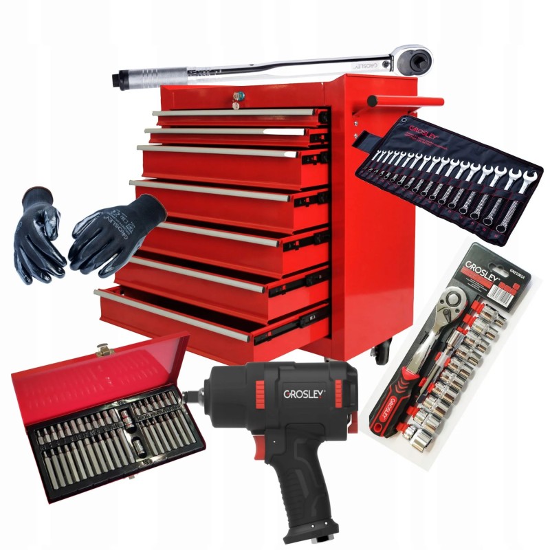 Wózek grosley z wyposażeniem klucz udarowy nasadki