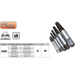Wykrętaki 6 elem. m3-m25 chrom-molibden