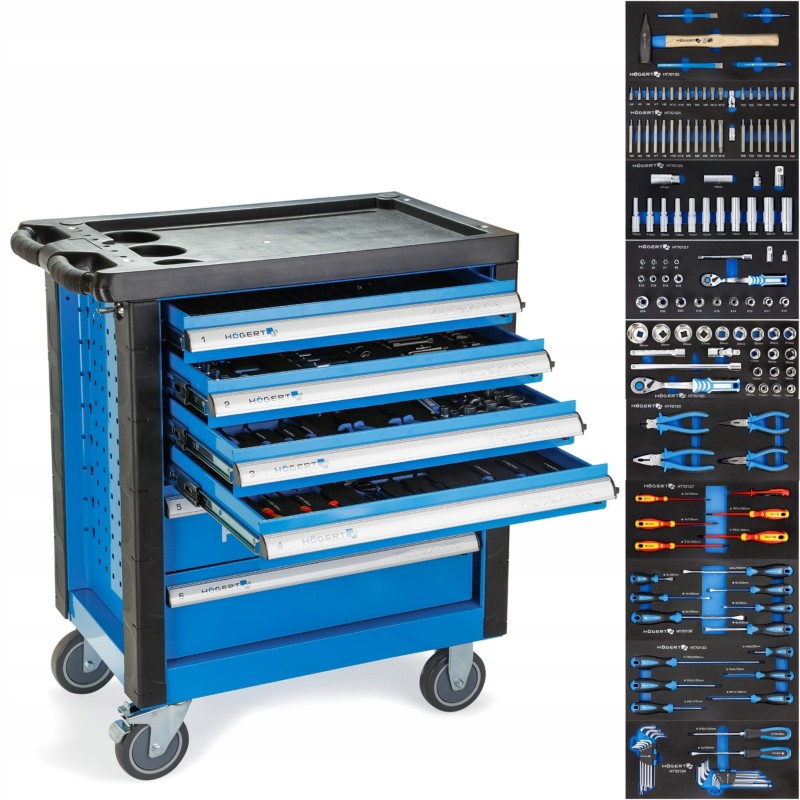 Wózek narzędziowy szafka z narzędziami 171 el hogert
